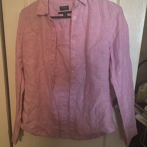 Pink linen button down size 0